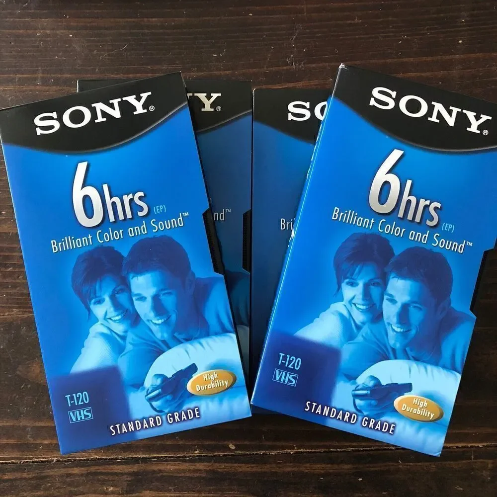 4 pack New Sony T120VL WA Standard Grade VHS Video Tapes 6 Hours